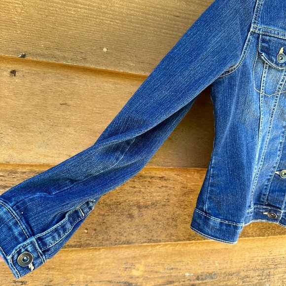 Children’s Place Dark Blue Button Up Denim Girls Jean Jacket Size 16 - Picture 3 of 12